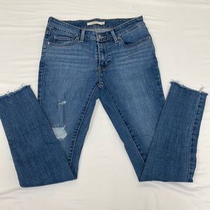 Levi 711 Skinny Distressed Jeans Sz 27